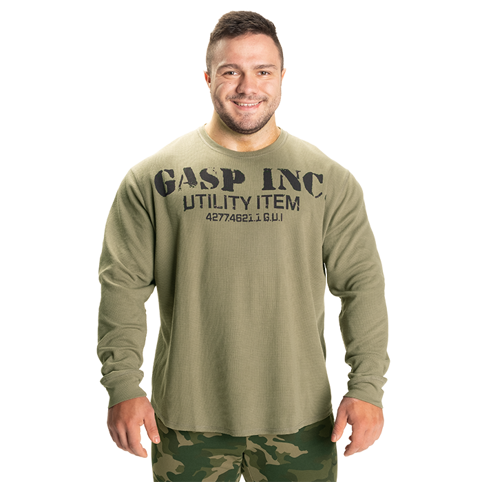 GASP Thermal Gym Sweater Washed Green