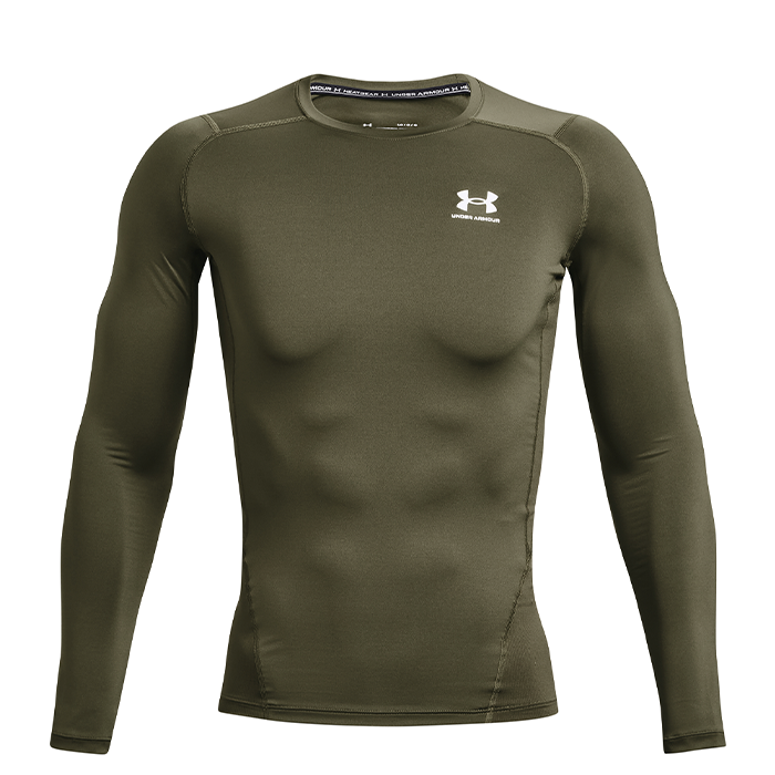 UA HG Armour Comp LS,Marine OD Green