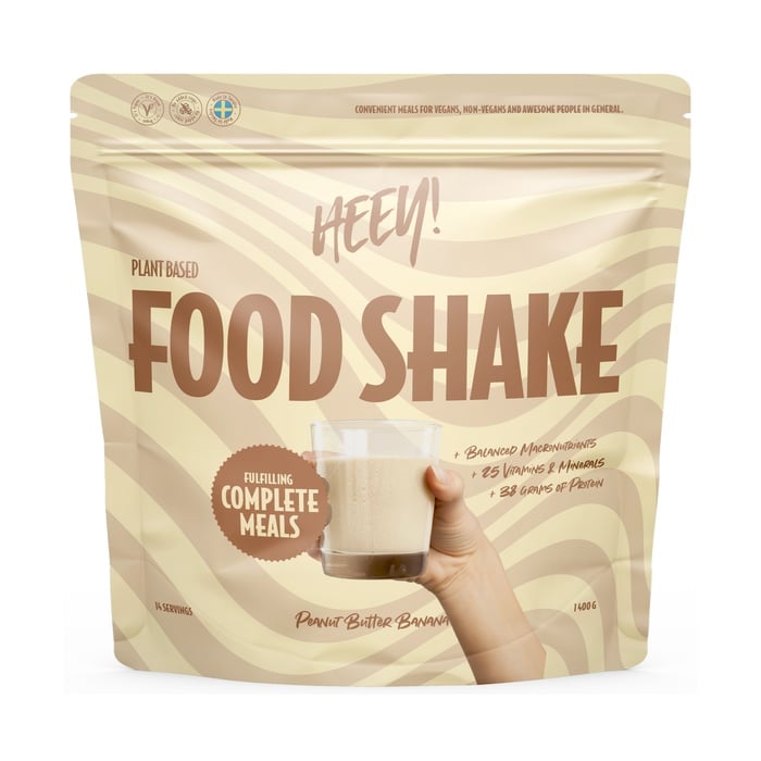 Heey! Vegansk Food Shake Måltidsersättning 1400 g, Jordnotssmor Banan