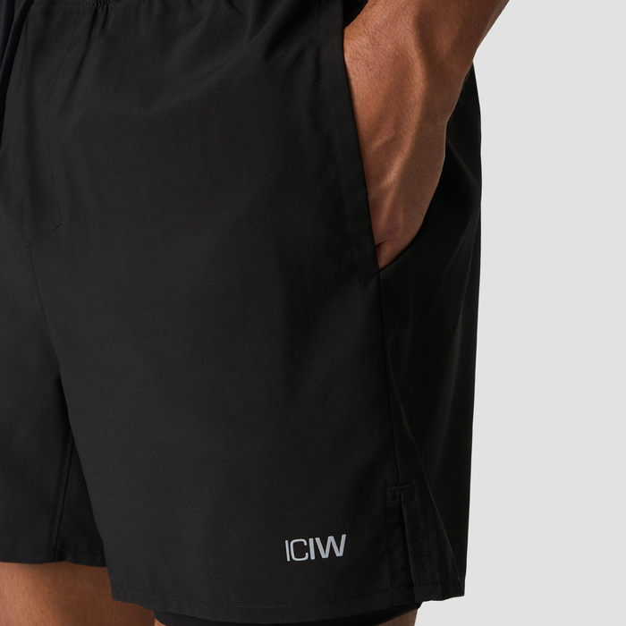 Workout 2-i-1 Shorts 5 Tum Svart