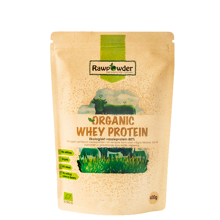 Organic Whey Protein, Vassleprotein 80%, 400 g