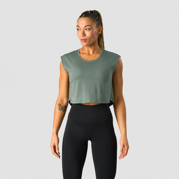 ICANIWILL Stride Cropped Tank Sea Green