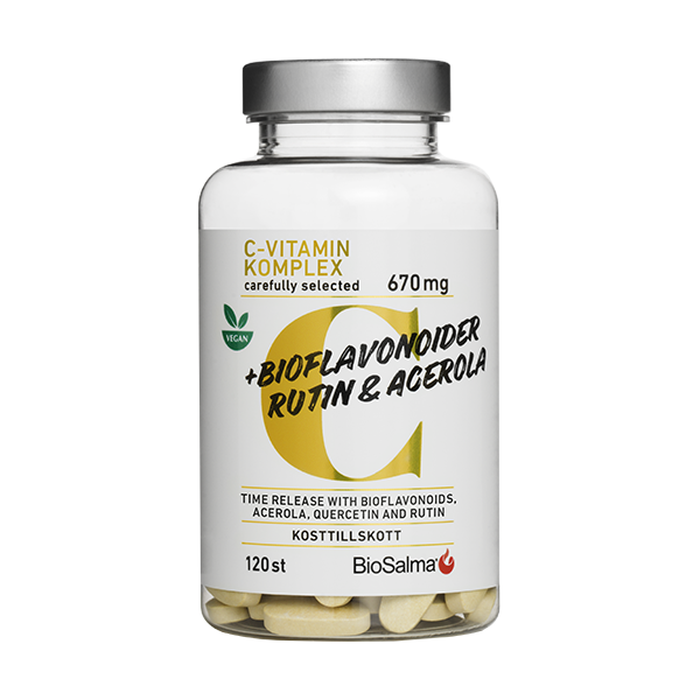 BioSalma C-vitamin Komplex 670 mg bioflavonoider 120 tabletter