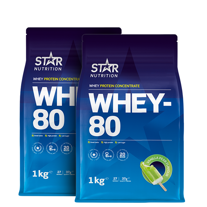 2 x Whey-80 Vassleprotein 1 kg