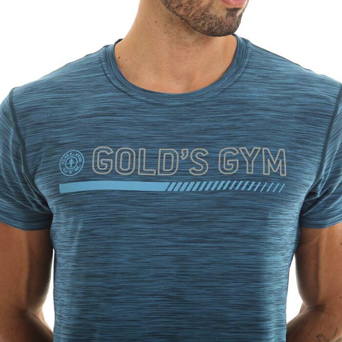 Bild av Golds Gym Crew Neck Performance Tee, Blue Marl