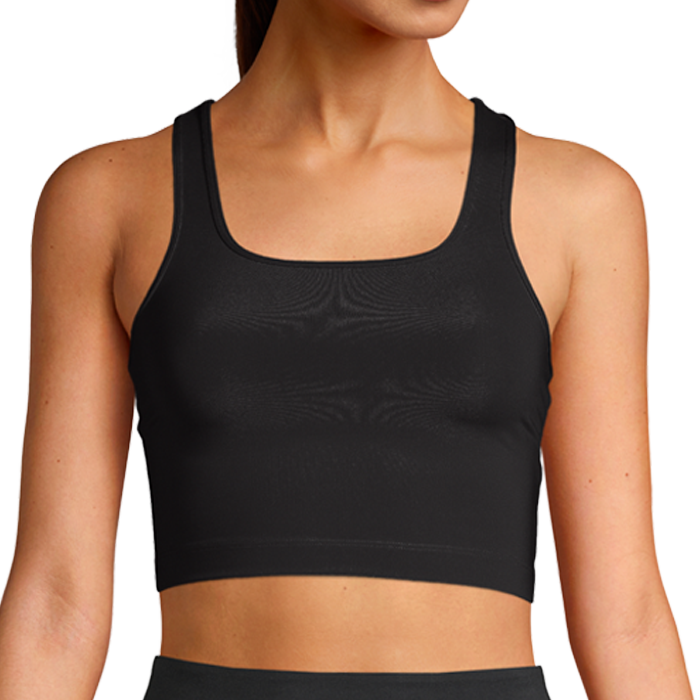 Square Neck Sports Top Black