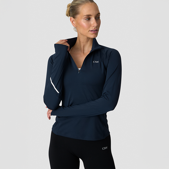 Everyday Långärmad Randig 1/4 Zip Blå