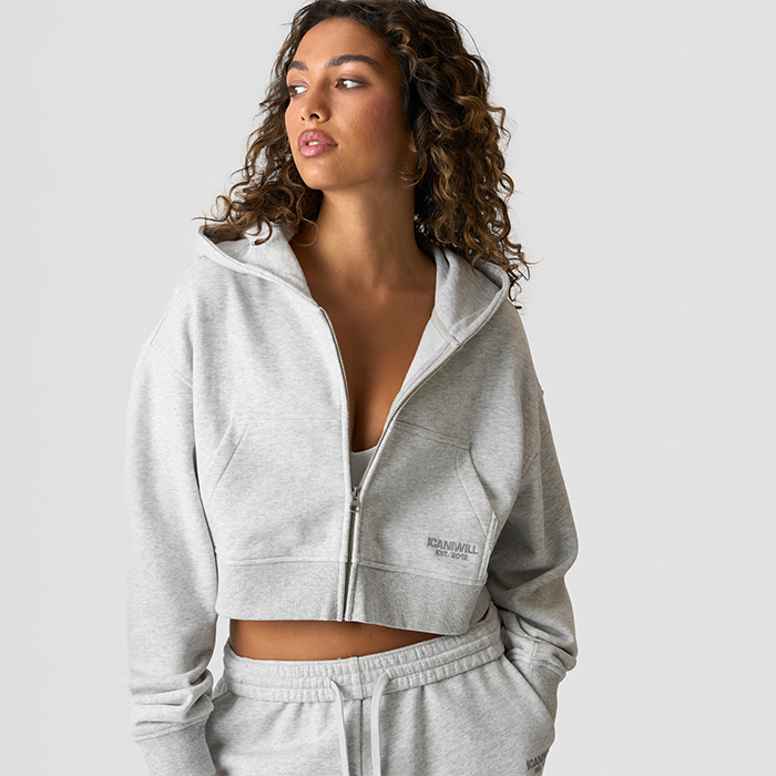 Essence Kort Hoodie Grå