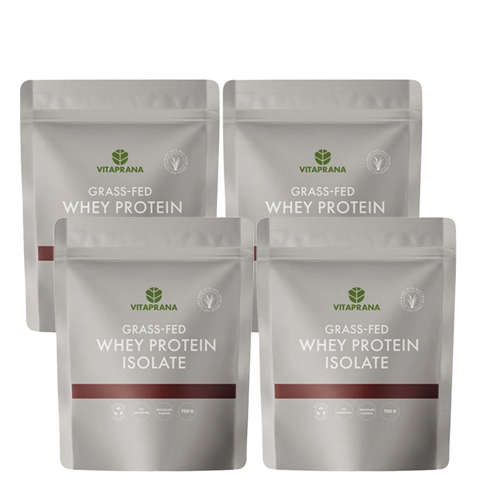 Mix&Match 4 x Vassleproteinisolat Grass-fed 750 g