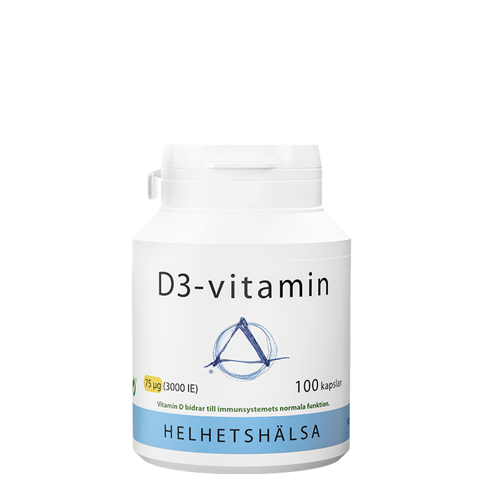 Helhetshälsa D3-vitamin 3000IE 75 mcg 100 kapslar