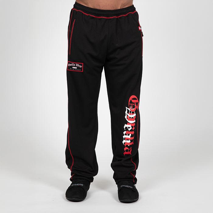 Marlow Mesh Träningsbyxor Svart Röd - Gorilla Wear