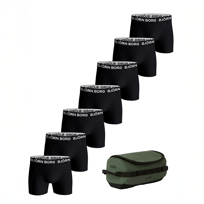 Bomullsstretch Boxers + Tvättpåse 7-pack Multipack 3