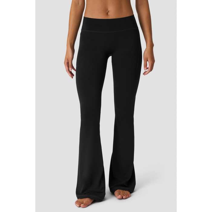 Luxe Utsvängda Tights Mid Rise Svart