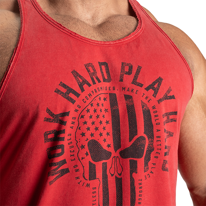 Skull T-back, Acid Chili Red