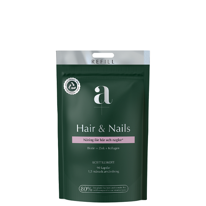 A+ Hair & Nails 90 kapslar Refill