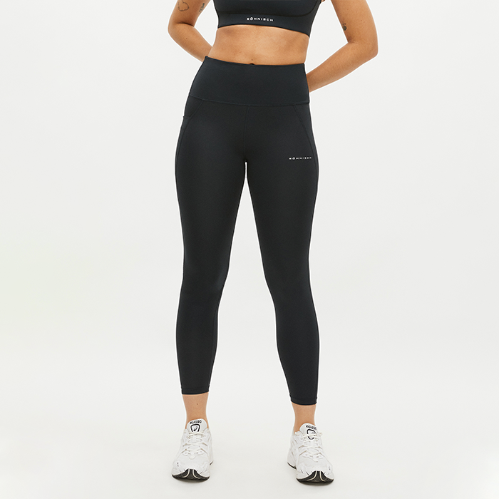 Flattering Curved High Waist Tights,Black