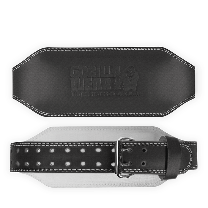 Läs mer om 6 Inch Padded Leather Belt, Black/Black