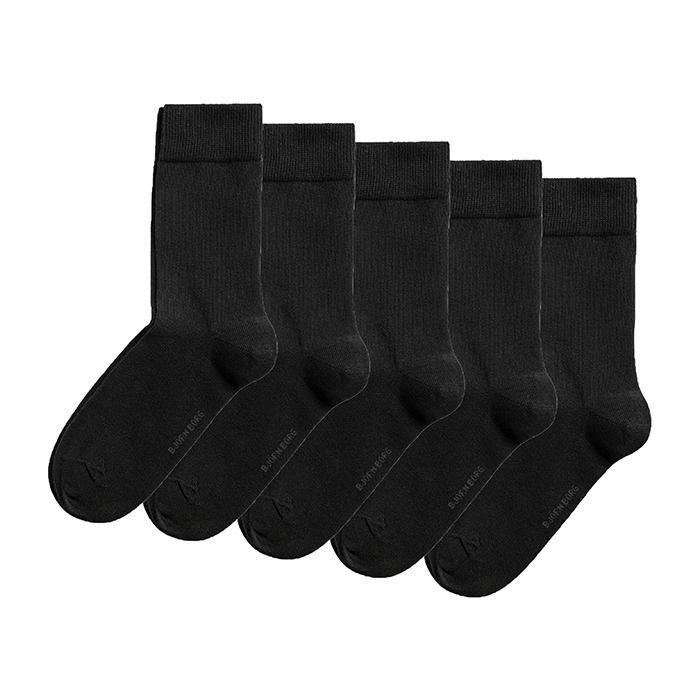 5-Pack Essential Ankle Sock, Black, 36-40