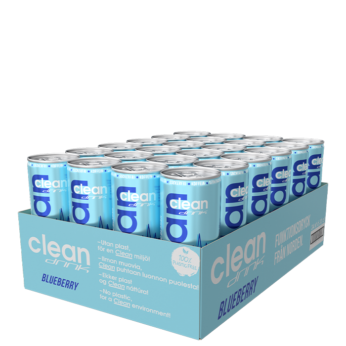 24 x Clean Drink 330 ml Blueberry