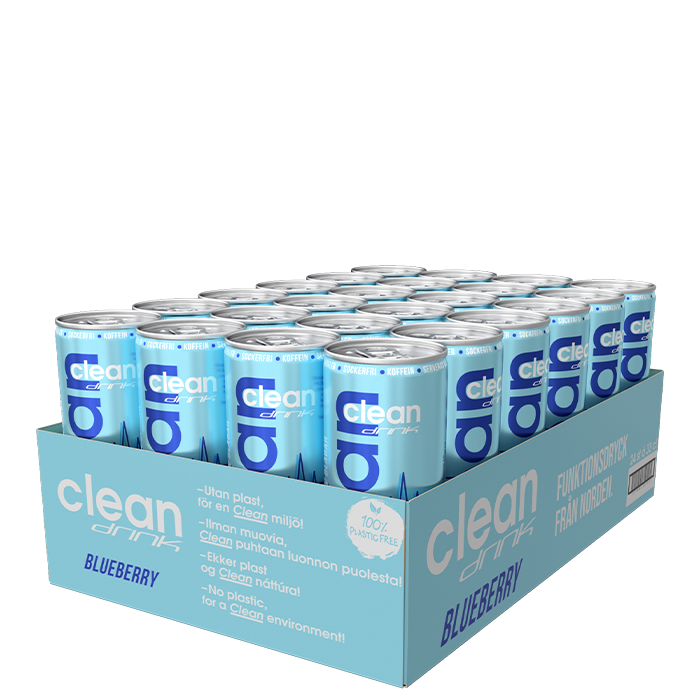 24 x Clean Drink, 330 ml, Blueberry