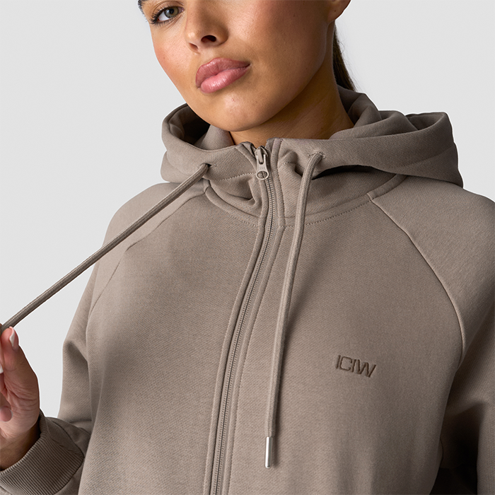 Everyday Zip Hoodie Wmn,Greige