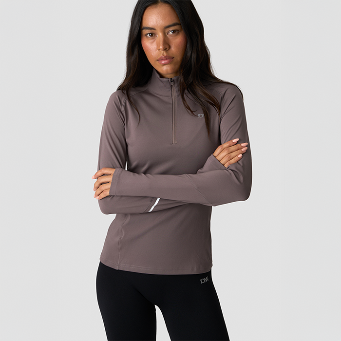 Everyday L&aring;ng&auml;rmad Randig 1/4 Zip Brun
