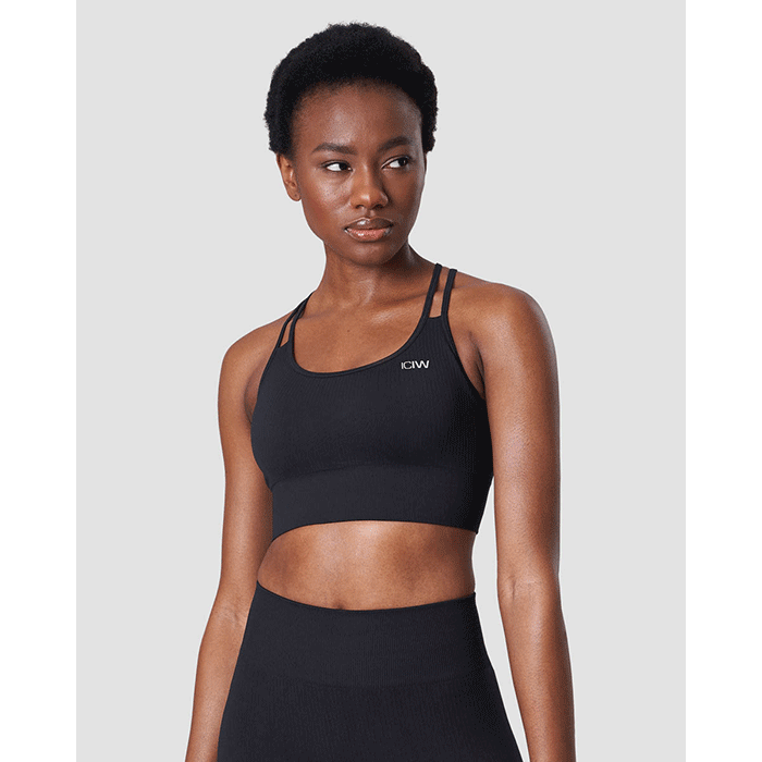 Läs mer om Ribbed Define Seamless Sports Bra, Black