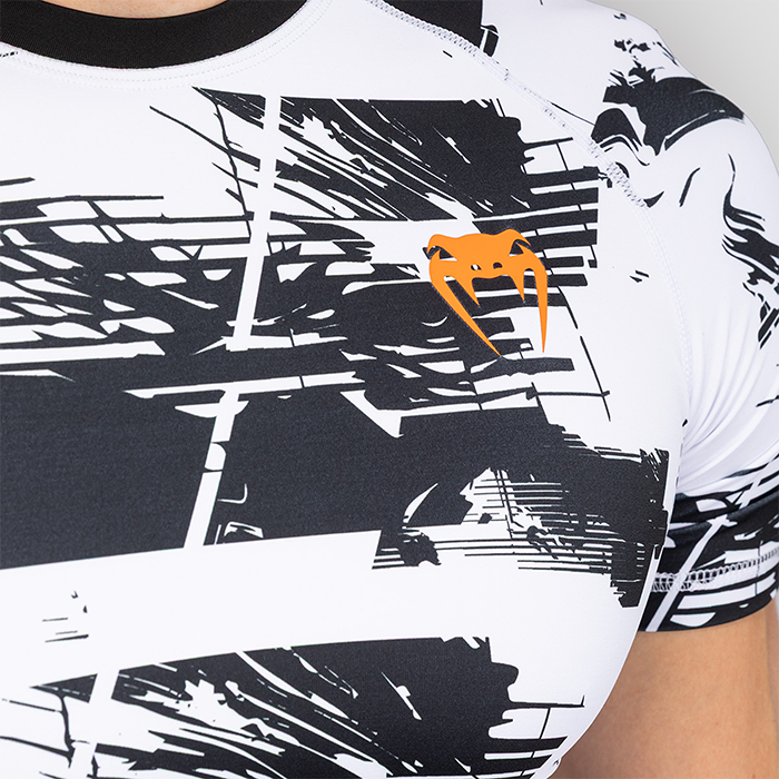 UFC Zenith by Venum Fight Week Rashguard Kort &auml;rm Svart Vit Orange