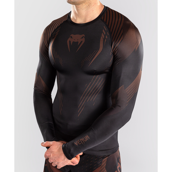 Venum NO-GI 6.0 Long Sleeve Rashguard Black/Brown