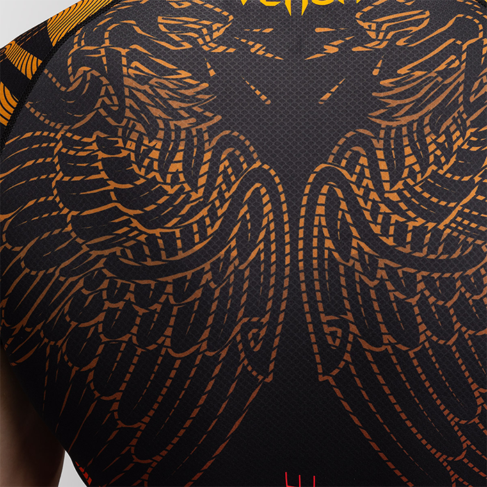 Venum Quetzal Fury Kort&auml;rmad Rashguard Svart R&ouml;d Orange