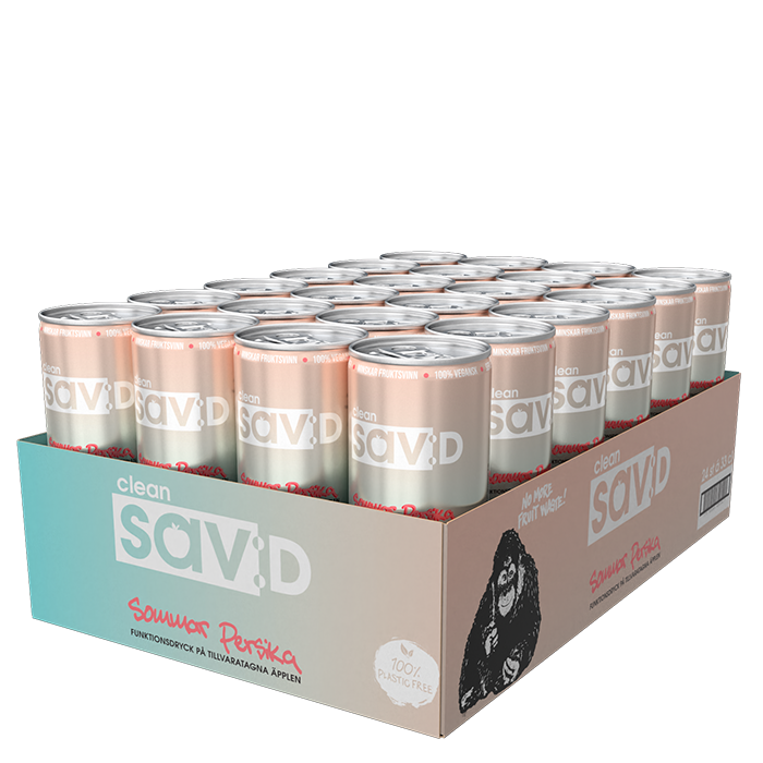 24 x Clean sav:D, 330 ml, Sommar Persika