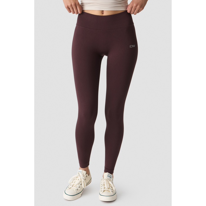 Smooth Seamless V-formade Tights Mid Rise Brun