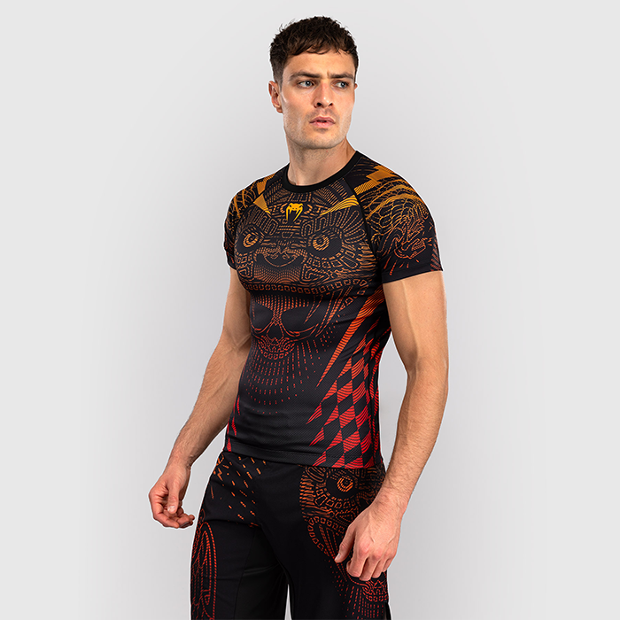 Venum Quetzal Fury Kort&auml;rmad Rashguard Svart R&ouml;d Orange