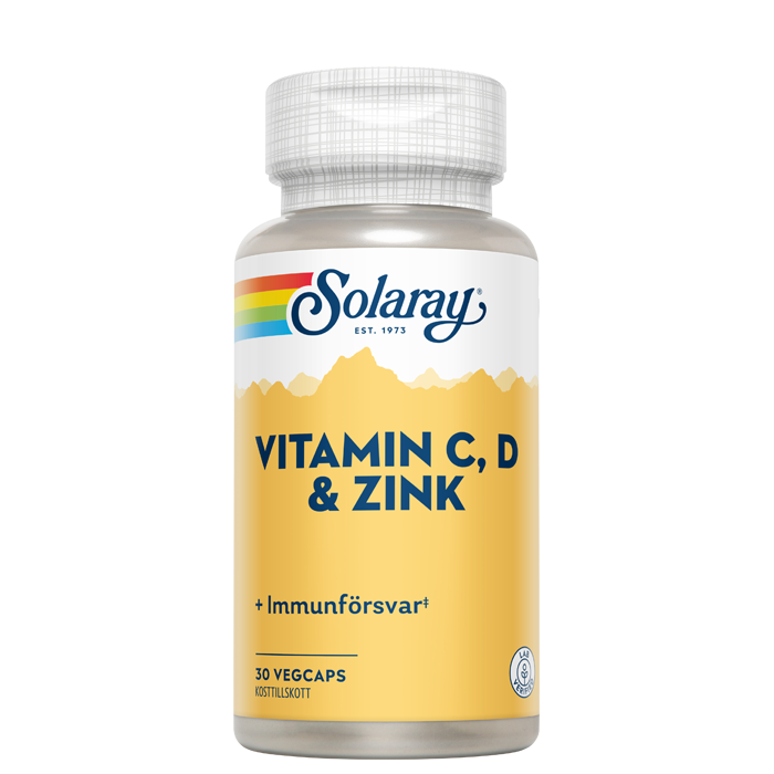 Solaray Vitamin C D Zink 30 kapslar
