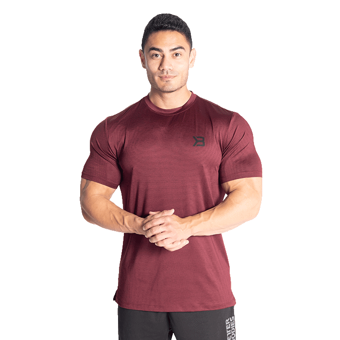 Läs mer om Essex Stripe Tee, Maroon Melange