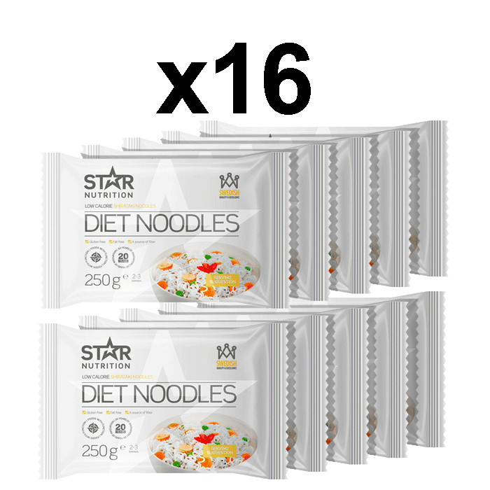 16 x Diet Noodles, 250 g, BIG BUY - Bäst före 2023-03-07