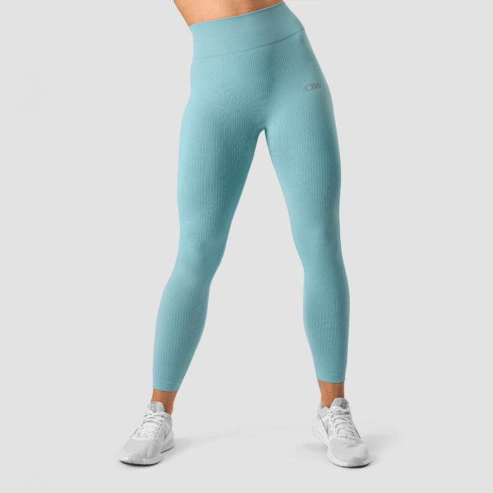 Ribbed Define Seamless Tights Pale Blue