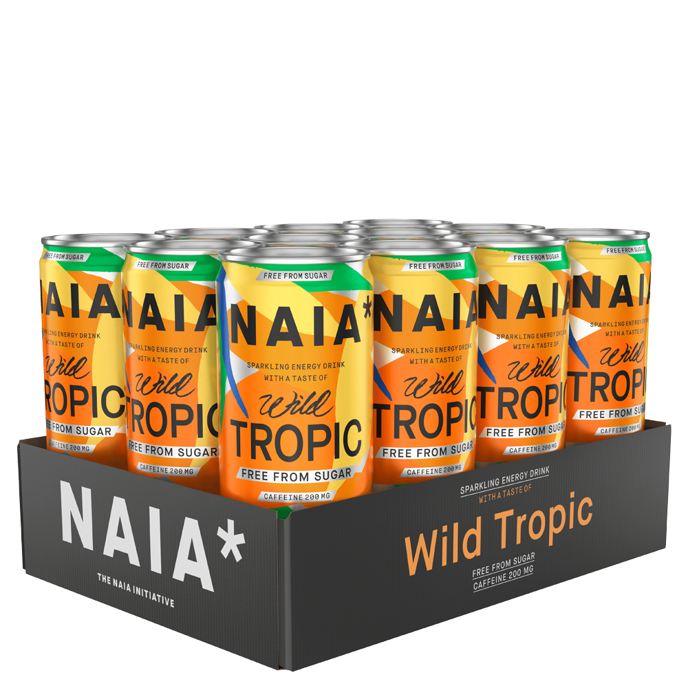 12 x NAIA* Energy Drink 330 ml Wild Tropic BCAA
