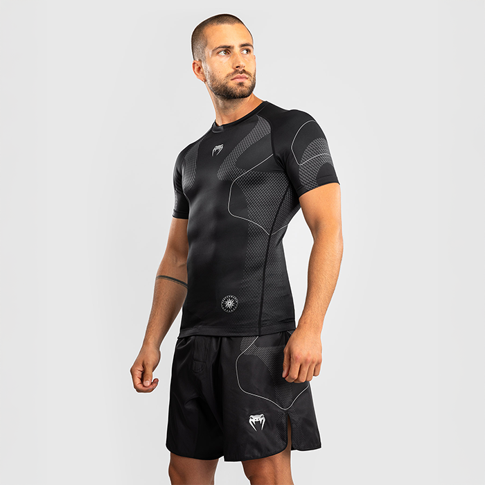 Nexus Rashguard Kort &Auml;rm Svart Silver