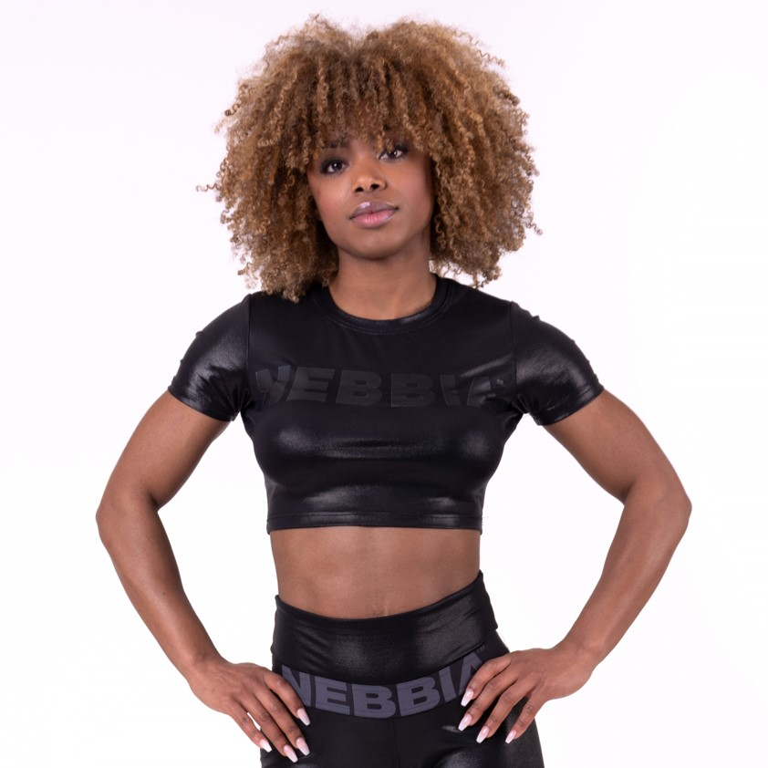 Bild av Glossy Crop Top, Black