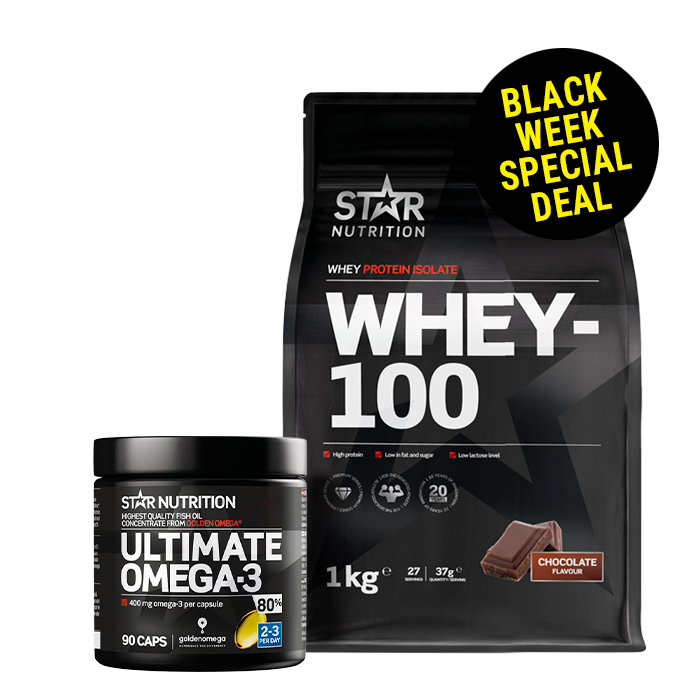 Whey-100, 1 kg + Ultimate Omega-3, 80%, 90 caps