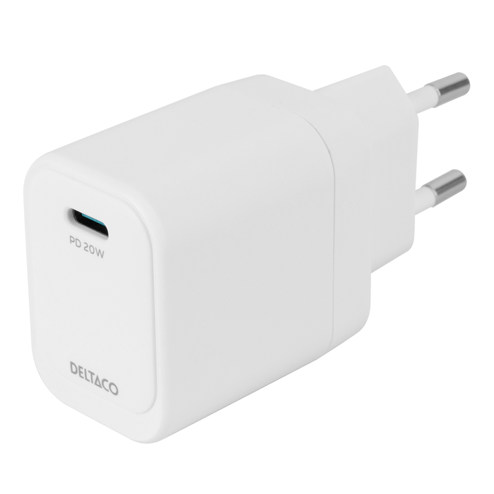 USB-C-v&auml;ggladdare PD 20W med 1x USB-C Vit