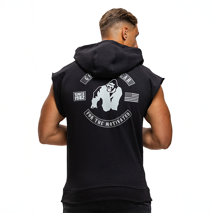 Huntley Ärmlös Hoodie Svart - Gorilla Wear