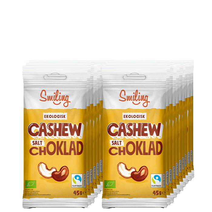 20 x Smiling Cashew Salt Choklad 45 g