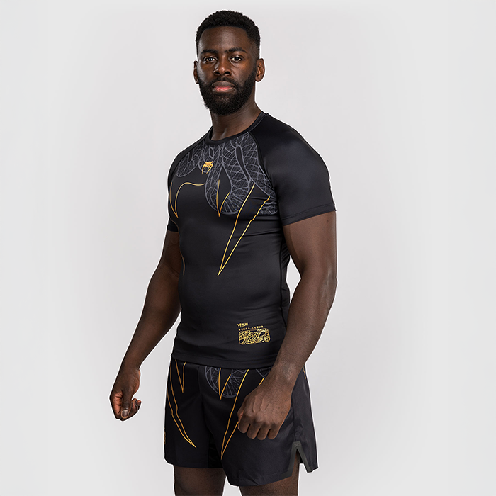 Serpenti Rashguard Kort &Auml;rm Svart Silver Guld