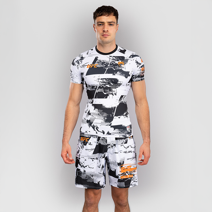 UFC Zenith by Venum Fight Week Rashguard Kort &auml;rm Svart Vit Orange