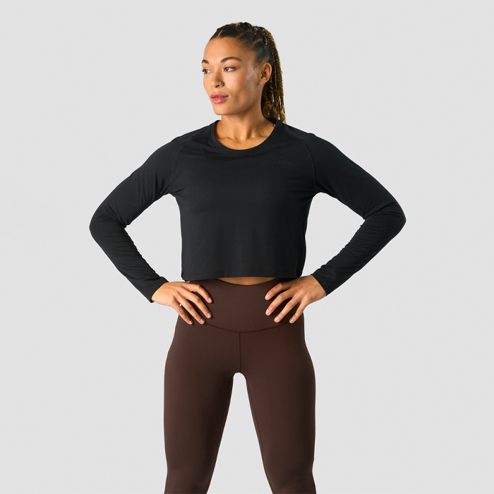 ICANIWILL Stride Cropped Long Sleeve Black