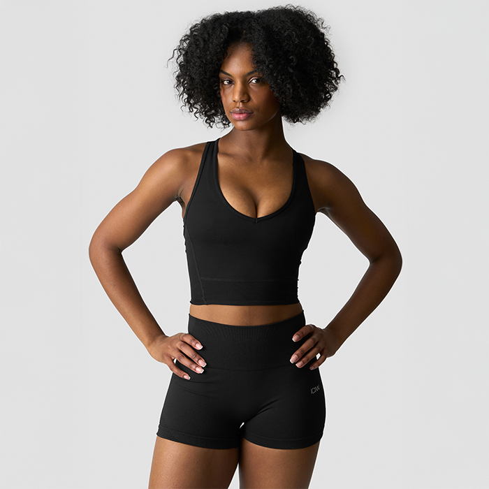 Croppad Träningstopp Svart