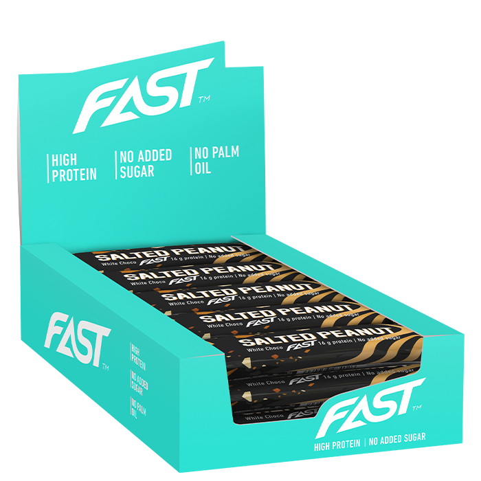 15 x FAST Soft & Crispy Protein bar 55 g Peanut White Chocolate