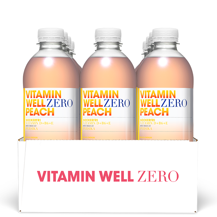 12 x Vitamin Well Zero,500 ml,Peach